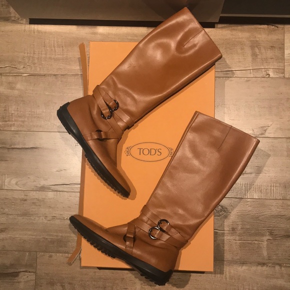 Tod's Shoes - TOD’S Leather Ascot Double Strap Riding Boot